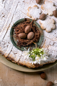 Easter Chocolate Eggs Nest Sweet Dessert Pastiera Napolitano