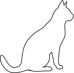 Cat contour vector icon in clean outline style, great for creative pet projects and web use.