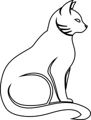 Simple outlined cat vector, perfect for logos, packaging, pet product labels, and more.