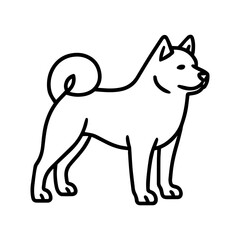 line icon Akita dog vector on white background
Vector icon of dog breed on white background