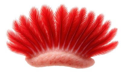 Gills of a rainbow trout displaying feathery filaments and bright red coloration