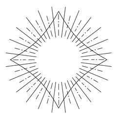 Obraz premium 太陽とひし型のスタイリッシュなフレーム