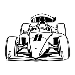 formula one car sketch vector illustration isolated on white background ai generated