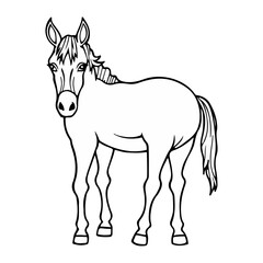 horse sketch vector illustration isolated on white background ai generated