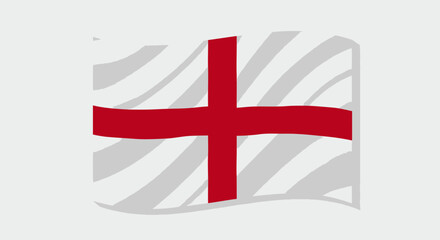 Obraz premium Englands flag waving against a light gray background