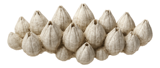 Cluster of barnacles with conical shells and chalky appearance