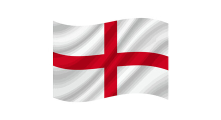 Fototapeta premium Waving flag of England with a red cross on a white background