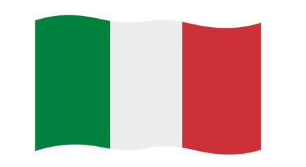 Waving Italian flag with green white and red vertical bands