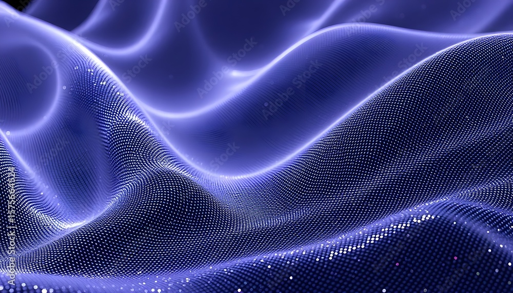 Poster dynamic flow of abstract waves digital art visual representation artistic environment close-up view