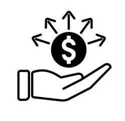 Money management icon vector editable