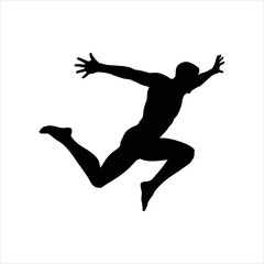 silhouette of a jumping man