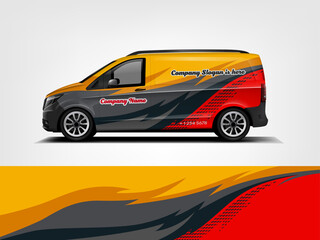 Yellow Red Van Wrap – Dynamic Flame-Inspired Graphic with Smooth Motion Effect