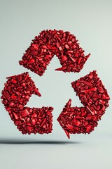 Stylized recycle icon formed by shoe soles