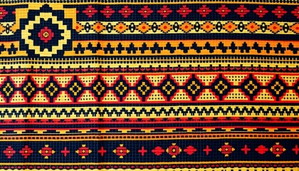 Vibrant textile patterns cultural heritage fabric art crafting close-up view traditional art