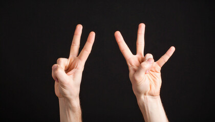 Two Hands Showing Peace and I Love You Gestures