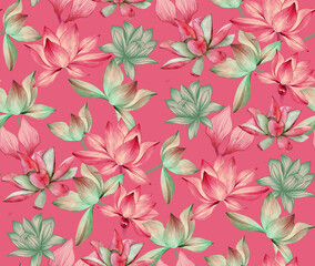 floral botanical allover flower design for printing