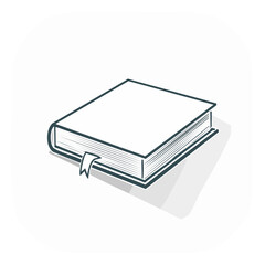 Stylized book with bookmark. Concept of knowledge, reading, education. Vector art illustration. Stationery, study, learn. Simple design.