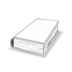 Closed Book Illustration with Blank Cover on Black Background