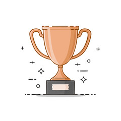 Illustration of a Bronze Trophy on a Dark Background Symbolizing Victory and Achievement Celebration