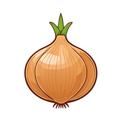 Golden Onion Vector Illustration Vegetable Ingredient Cooking Isolated Food