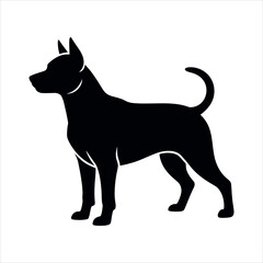 black and white dog silhouette