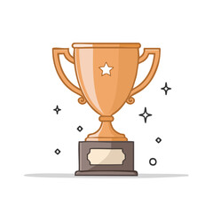 Golden trophy cup illustration for victory achievement competition success prize award