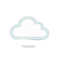Cloud Icon with Shadow on Black Background Simple Design