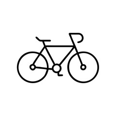 Obraz premium Bicycle line icon in minimalist design on white background 