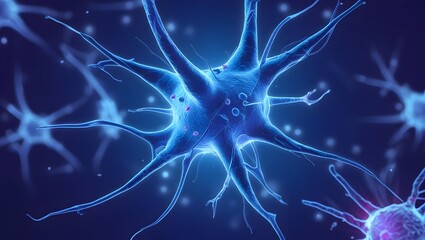 Detailed depiction of nerve cells, illustrating neuronal networks and communication