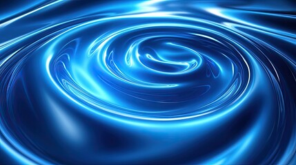 Blue Swirling Ripple Pattern with glowing circular waves and soft blue gradients for smooth technology and digital designs