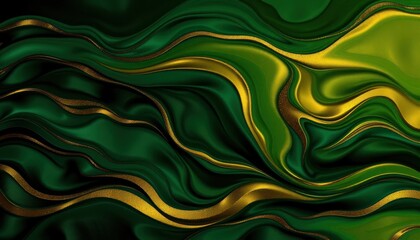 Fototapeta premium Abstract green and gold swirling pattern (2)
