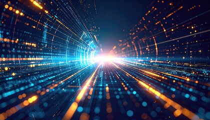 Fototapeta premium Digital pathway through data streams