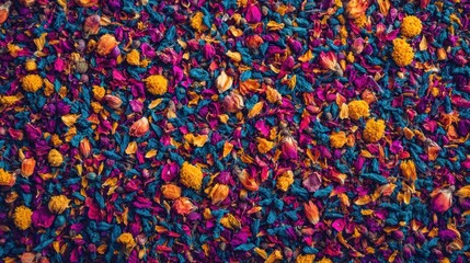 Colorful dried flower petals
