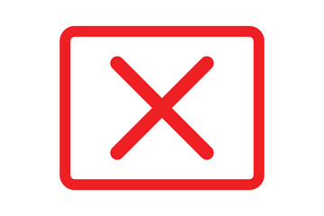 Obraz premium Red X Icon Isolated on White Background.