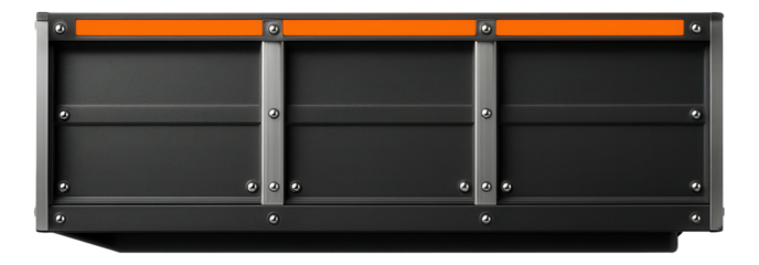 Unlined cargo area with visible rivets and support struts