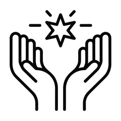 Fototapeta premium Empowering Symbol Hands Protecting a Shining Star, Hope, Faith, and Guidance