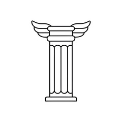 ancient greek column isolated on white background