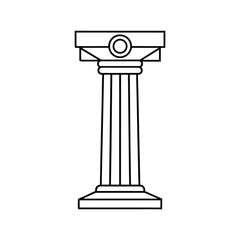 pedestal of a Greek column on white background