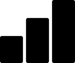 Simple black bar chart displaying an upward trend for visual representation