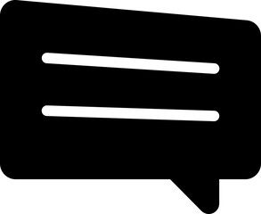 Flat design chat bubble icon representing digital communication, online webinar Q&A, and forum discussion