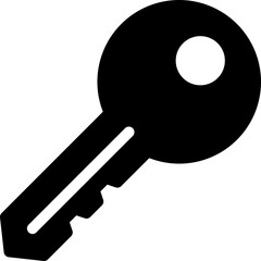 A black silhouette of a house key, representing access, security, and unlocking potential for various uses and opportunities