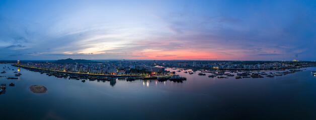 Fototapeta premium Wushi Town at Dawn, Leizhou
