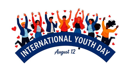 Diverse Group of Youth Celebrating International Youth Day with Joy.