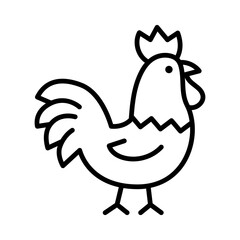 Chicken icon, symbolizing poultry farming, food production, and domesticated birds.