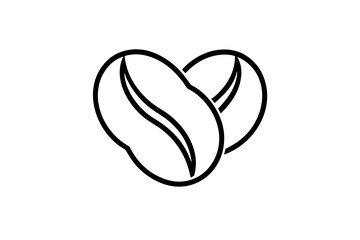 line art Coffee Beans silhouette vector illustration
