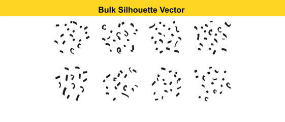 Bulk Silhouette Vector: Abstract Black Shapes in Grouped Clusters Design
