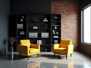 Trendy Living Room Interior with Cozy Sofa Setting