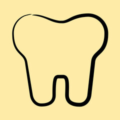 Icon teeth. Medical elements. Icon in hand drawn style.