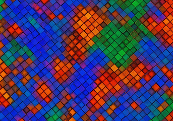 Seamless abstract geometric pattern with colorful mosaic tile design.