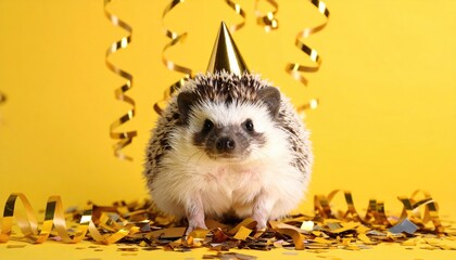 Cute hedgehog in party hat (1)